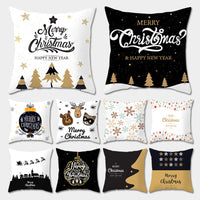 HKM-793427 Christmas Word Design Pillow Cover - Modern 45x45cm Cushion in Various Colors