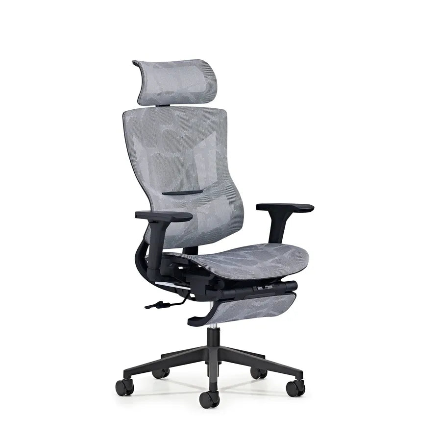 HKM-793427 Ergonomic High-Back Executive Swivel Mesh Chair with Footrest for Office Use
