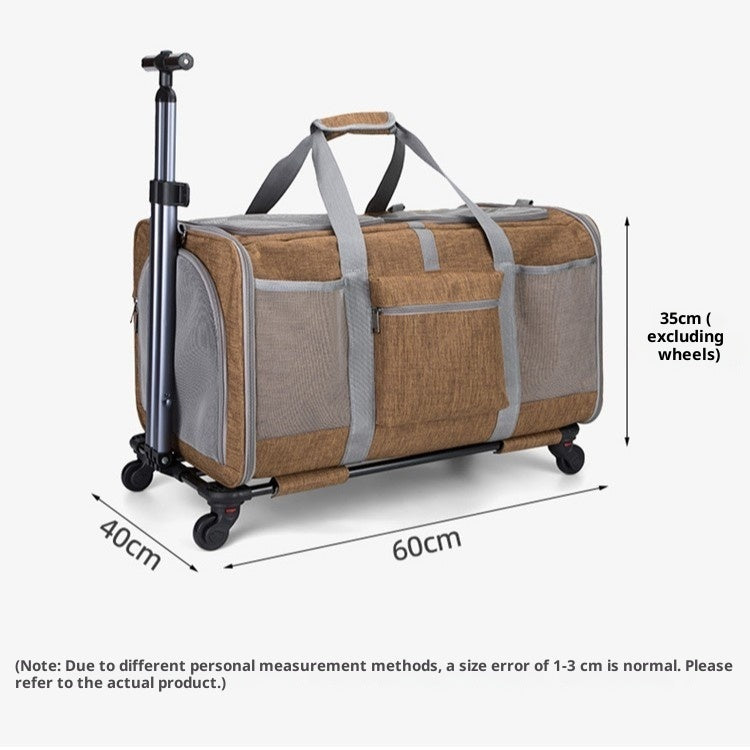 HKM-7934525 Portable Foldable Hand-held Cross-body Pet Carrier Bag with Breathable Fabric and Large Capacity