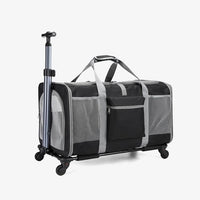 HKM-7934525 Portable Foldable Hand-held Cross-body Pet Carrier Bag with Breathable Fabric and Large Capacity