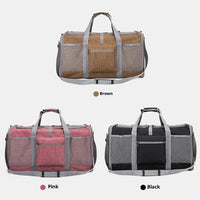 HKM-7934525 Portable Foldable Hand-held Cross-body Pet Carrier Bag with Breathable Fabric and Large Capacity