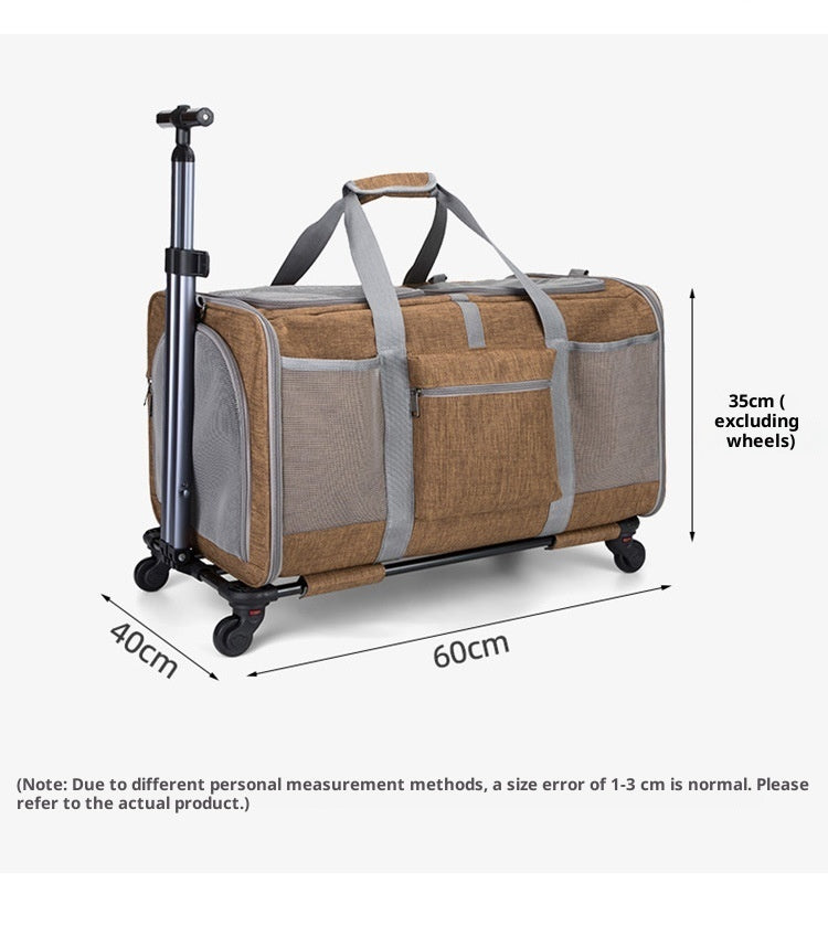 HKM-7934525 Portable Foldable Hand-held Cross-body Pet Carrier Bag with Breathable Fabric and Large Capacity