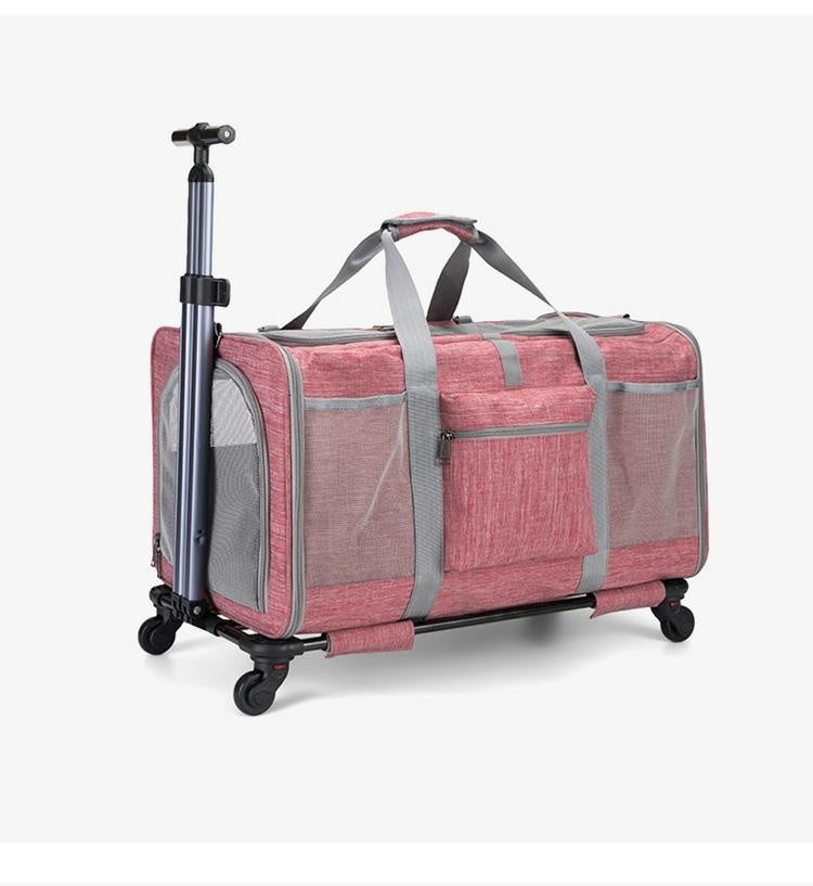 HKM-7934525 Portable Foldable Hand-held Cross-body Pet Carrier Bag with Breathable Fabric and Large Capacity