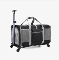HKM-7934525 Portable Foldable Hand-held Cross-body Pet Carrier Bag with Breathable Fabric and Large Capacity