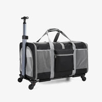 HKM-7934525 Portable Foldable Hand-held Cross-body Pet Carrier Bag with Breathable Fabric and Large Capacity