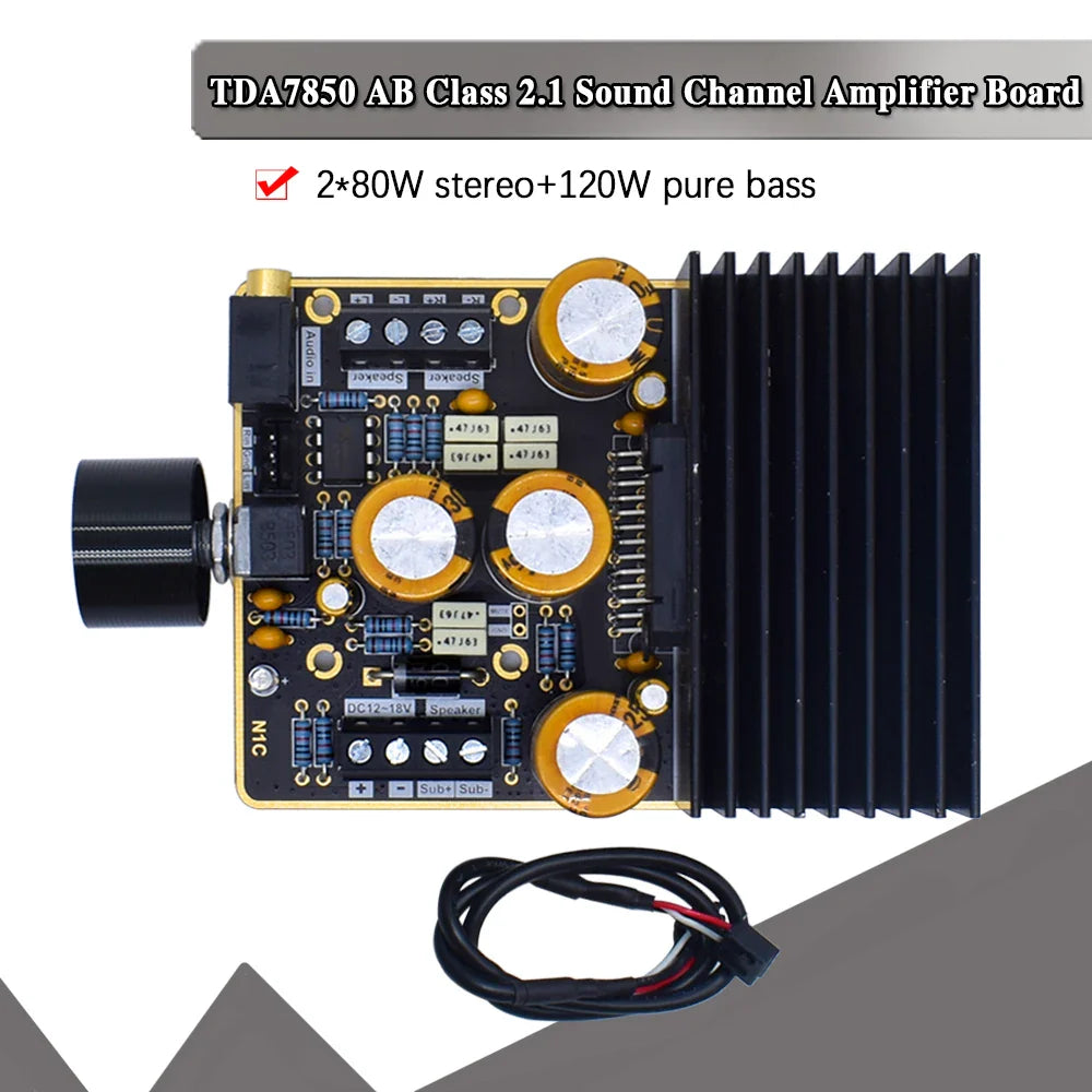 HKM-793491 2.1 Channel Class AB Amplifier Board, 2x80W + 120W High Power Vehicle Digital Amplifier for Pure Bass Sound