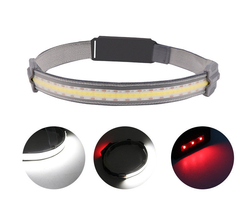 HKM-793491 Portable COB LED Headlight with Red Light Warning, 300 Lumens, 1000 mAh Battery, Waterproof IPX4, USB Rechargeable