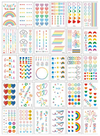 HKM-793619 Colorful Smiley Face Tattoo Stickers - Water Transfer Printing, 30 Designs Per Set