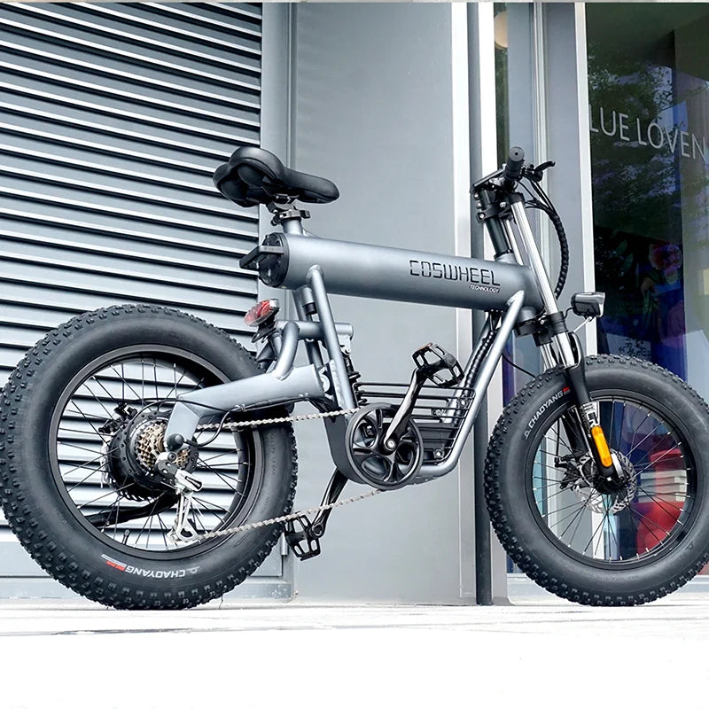 HKM-793683 20 Inch Fat Tire Electric Bicycle with 500W/1000W Motor, 48V, 7-Speed, Hydraulic Disc Brakes, Aluminum Alloy Frame