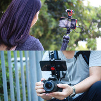 HKM-793683 Adjustable 360-Degree Hot Shoe Mount for Smartphones and Cameras