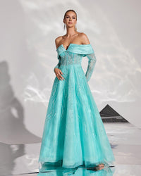 HKM-793683 Elegant Green Evening Dress for Women - Style EZ25126