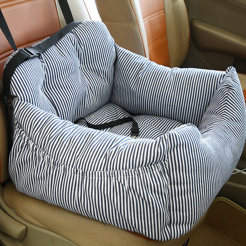HKM-7937085 Pet Safety Car Nest, Multi-Color Oxford Cloth Car Kennel with Safety Buckle for Front and Back Rows, 55x50x30CM