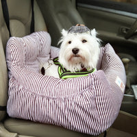 HKM-7937085 Pet Safety Car Nest, Multi-Color Oxford Cloth Car Kennel with Safety Buckle for Front and Back Rows, 55x50x30CM