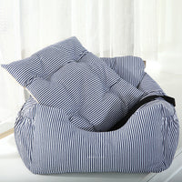 HKM-7937085 Pet Safety Car Nest, Multi-Color Oxford Cloth Car Kennel with Safety Buckle for Front and Back Rows, 55x50x30CM