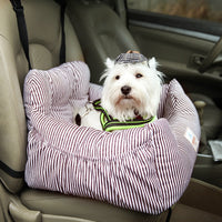 HKM-7937085 Pet Safety Car Nest, Multi-Color Oxford Cloth Car Kennel with Safety Buckle for Front and Back Rows, 55x50x30CM