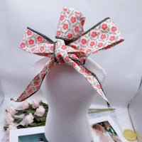 HKM-7938237 Floral Red Cotton Triangle Scarf for Small Dogs