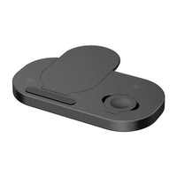 HKM-794003 15W Multifunctional Three-in-One Wireless Charger with Folding Stand for Mobile Phone, Watch, and Headset
