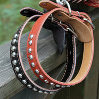 HKM-7940413 Durable Cowhide Pet Collar with Alloy Lock - Available in Multiple Sizes