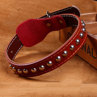 HKM-7940413 Durable Cowhide Pet Collar with Alloy Lock - Available in Multiple Sizes
