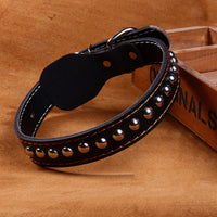 HKM-7940413 Durable Cowhide Pet Collar with Alloy Lock - Available in Multiple Sizes