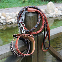HKM-7940413 Durable Cowhide Pet Collar with Alloy Lock - Available in Multiple Sizes