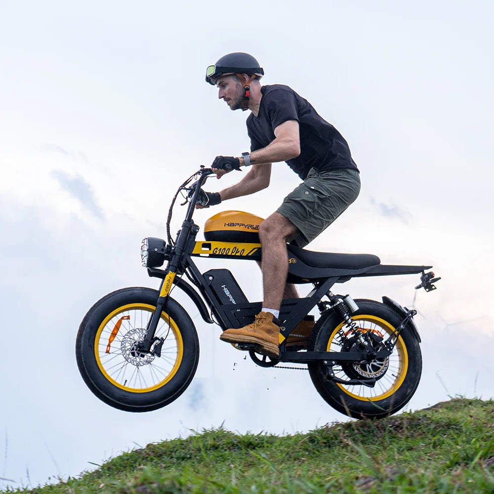 HKM-794067 HappyRun G100Pro Electric Bike - 6000W Dual Batteries, Long Range, Street Motorcycle, 72V Power