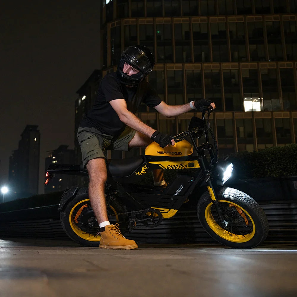 HKM-794067 HappyRun G100Pro Electric Bike - 6000W Dual Batteries, Long Range, Street Motorcycle, 72V Power