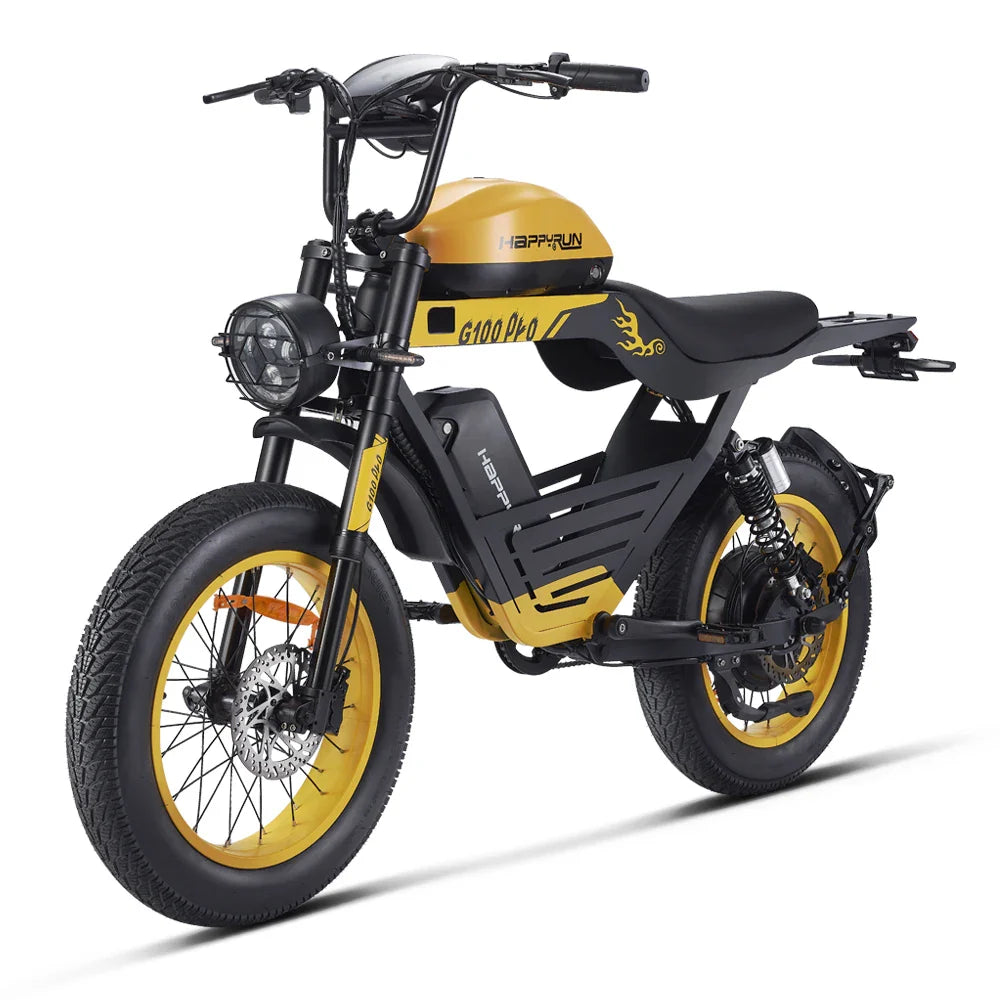 HKM-794067 HappyRun G100Pro Electric Bike - 6000W Dual Batteries, Long Range, Street Motorcycle, 72V Power