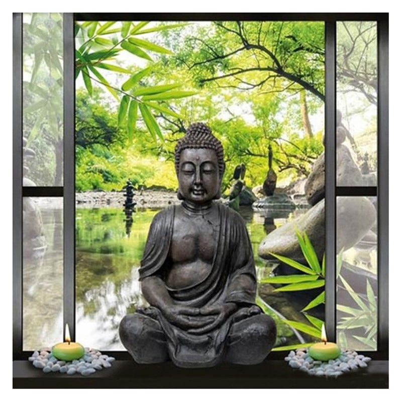 HKM-794131 DIY Diamond Painting of a Colorful Buddha Statue on Canvas – Various Sizes Available