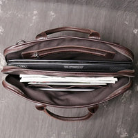 HKM-794195 Men's Leather Messenger Bag - Durable Handcrafted Cowhide with Large Capacity for Laptops and Essentials
