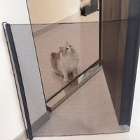 HKM-7942077 Retractable Dog and Baby Safety Gate for Stairs and Doorways, Adjustable 130CM x 78CM, Indoor/Outdoor Use