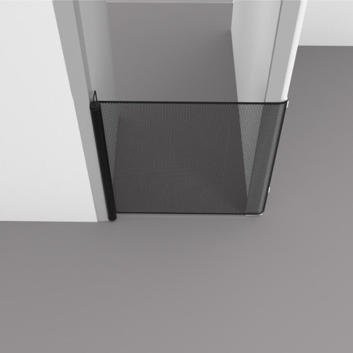 HKM-7942077 Retractable Dog and Baby Safety Gate for Stairs and Doorways, Adjustable 130CM x 78CM, Indoor/Outdoor Use