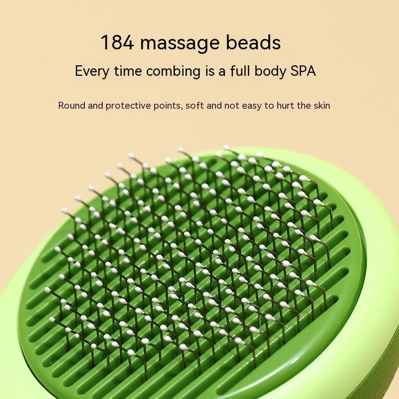 HKM-7942205 Avocado Shaped 2-in-1 Pet Grooming Tool for De-Shedding and Massage with Stainless Steel Needle