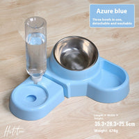 HKM-7942589 Automatic Removable Blue Plastic Cat Bowl with Water Feeder