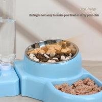 HKM-7942589 Automatic Removable Blue Plastic Cat Bowl with Water Feeder