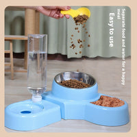 HKM-7942589 Automatic Removable Blue Plastic Cat Bowl with Water Feeder