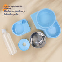 HKM-7942589 Automatic Removable Blue Plastic Cat Bowl with Water Feeder