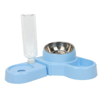 HKM-7942589 Automatic Removable Blue Plastic Cat Bowl with Water Feeder