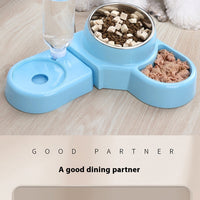 HKM-7942589 Automatic Removable Blue Plastic Cat Bowl with Water Feeder