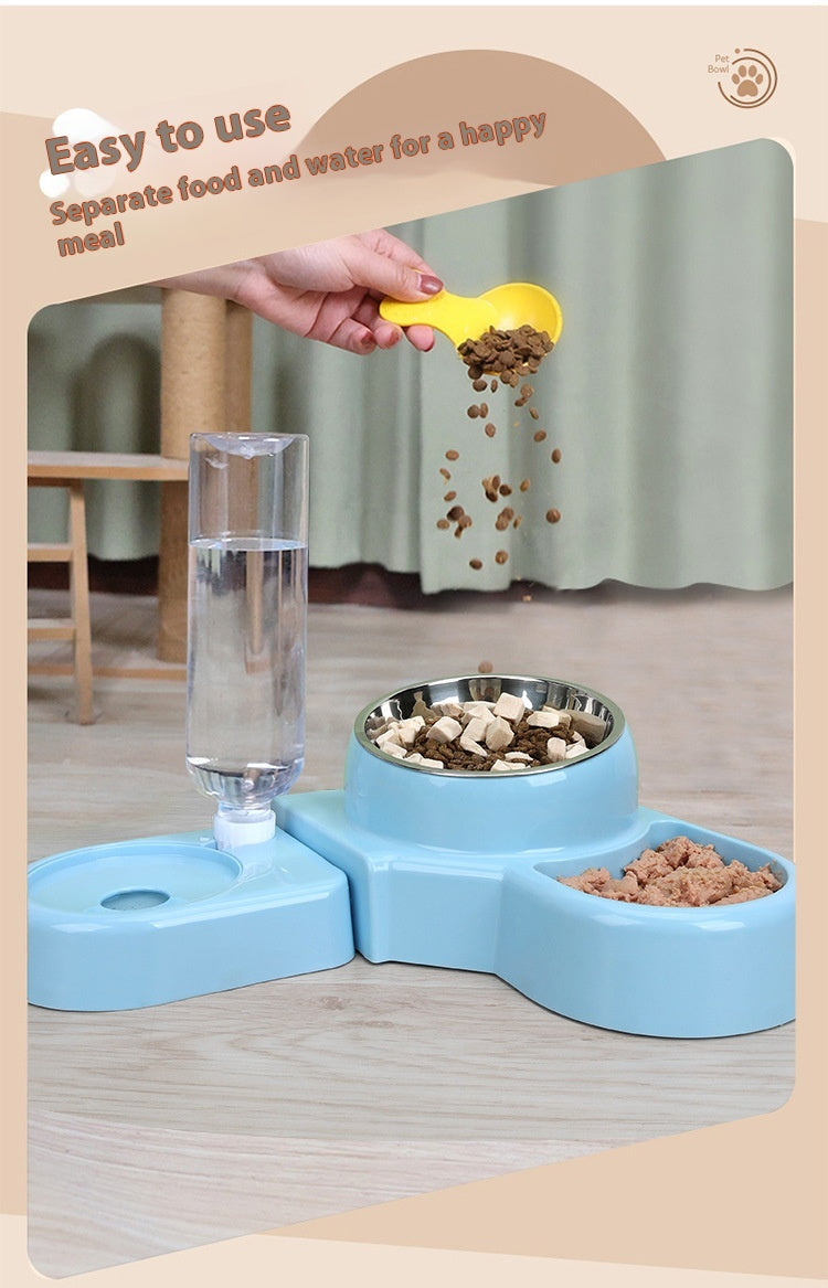 HKM-7942589 Automatic Removable Blue Plastic Cat Bowl with Water Feeder