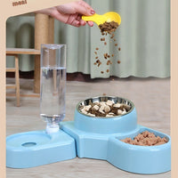 HKM-7942589 Automatic Removable Blue Plastic Cat Bowl with Water Feeder