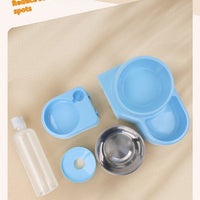 HKM-7942589 Automatic Removable Blue Plastic Cat Bowl with Water Feeder