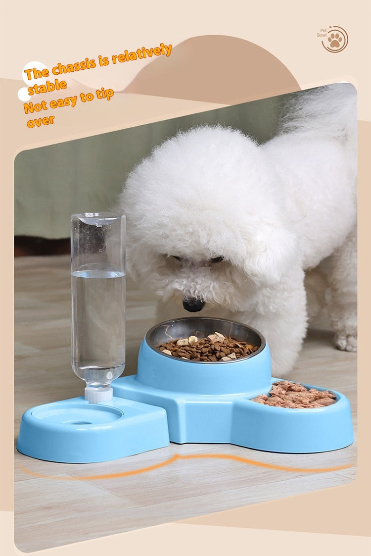 HKM-7942589 Automatic Removable Blue Plastic Cat Bowl with Water Feeder