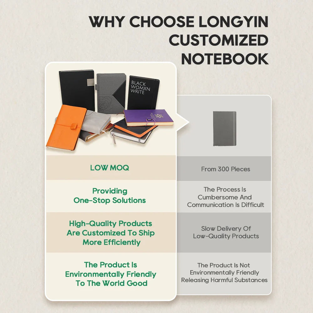 HKM-794259 Custom A5 Hard Cover PU Leather Diary Journal for Students