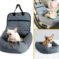 HKM-7942845 Pet Car Bed Pads for Dogs and Cats - Beige Cushion for Travel Comfort