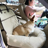 HKM-7942845 Pet Car Bed Pads for Dogs and Cats - Beige Cushion for Travel Comfort
