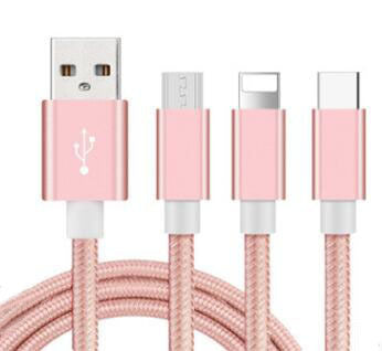 HKM-794323 Nylon Woven USB 2.0A Fast Charging Cable - 123m Length, Compatible with iPhone and Type C Devices