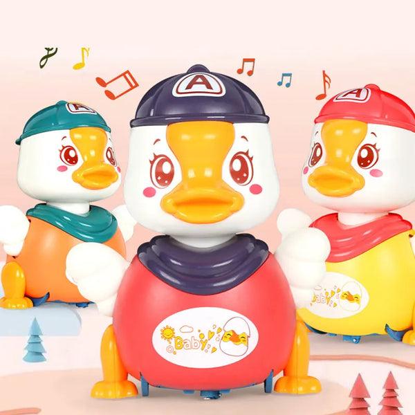 HKM-794387 Colorful Electric 360° Rotating Dance Duck Toy with Music and Lights for Kids 2-4 Years