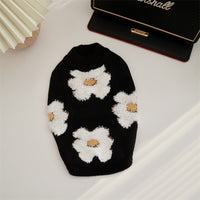 HKM-7944381 Thick Warm Pet Sweater for Autumn and Winter - Flower Design in Rabbit Velvet Core-Spun Yarn