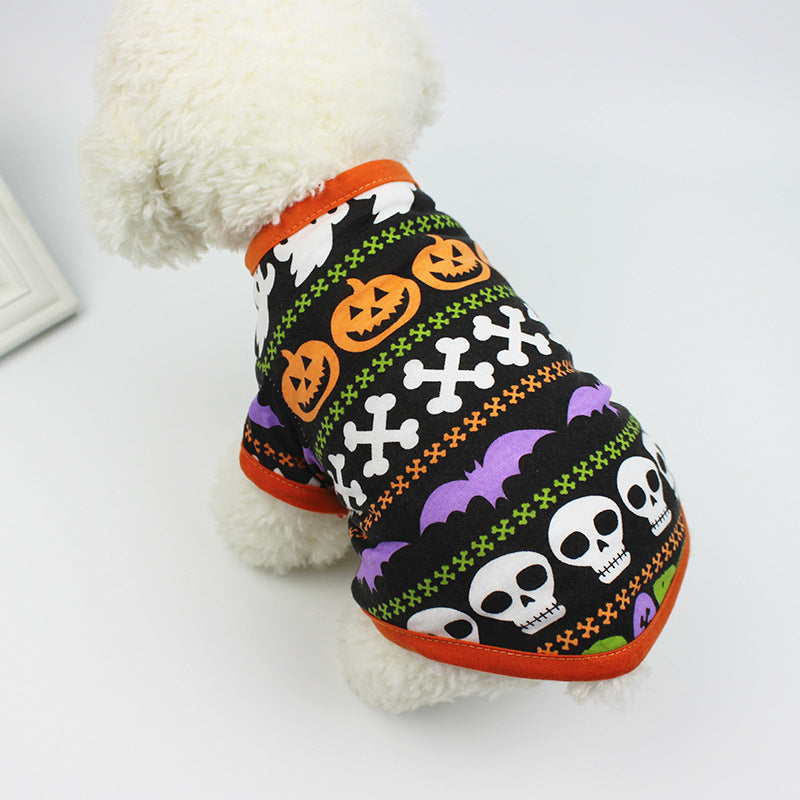 HKM-7944765 Cartoon Print Casual T-Shirt for Pets - Lightweight Terylene Material, Various Sizes Available